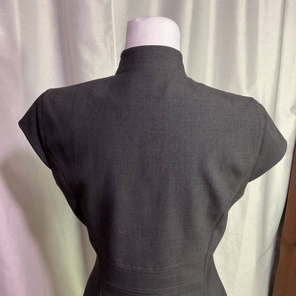 Calvin Klein Grey Wrap Fitted Dress - Picture 9 of 13